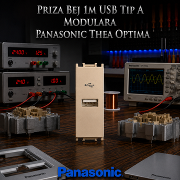 Priza Bej 1M USB TIP A Modulara Panasonic Thea Optima