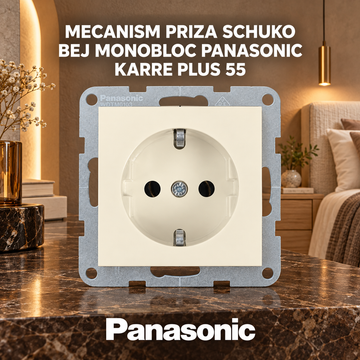 Mecanism Priza Schuko Bej Monobloc Panasonic Karre Plus 55