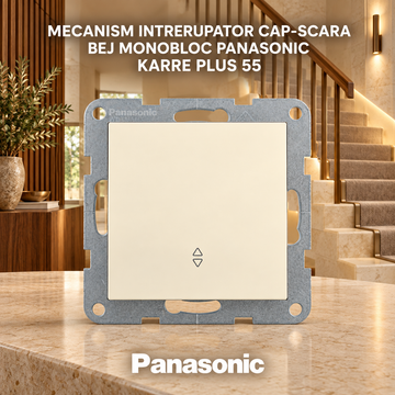 Mecanism Intrerupator Cap-Scara Bej Monobloc Panasonic Karre Plus 55