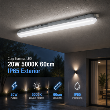 Corp Iluminat LED 20W 5000K 60cm IP65 Exterior