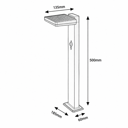 Stalp de Gradina LED ORZEN cu Incarcare Solara Senzor 50CM Premium