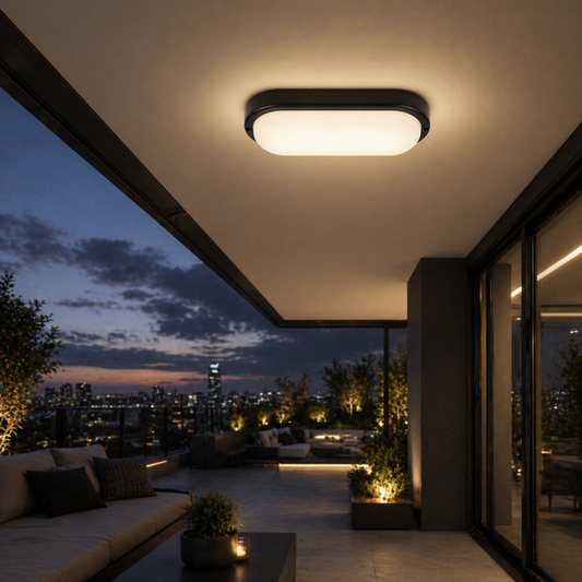 Aplica LED 18W Ovala BAT Neagra Exterior Echivalent 150W