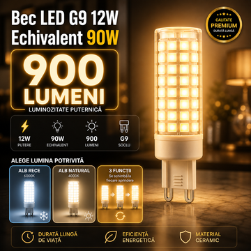 Bec LED G9 12W Echivalent 90W Ceramica