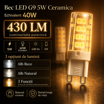 Bec LED G9 5W Ceramica Echivalent 40W