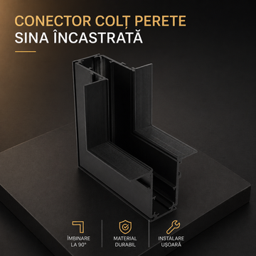 Conector Colt Perete Sina Incastrata Pe Rigips Magnetica