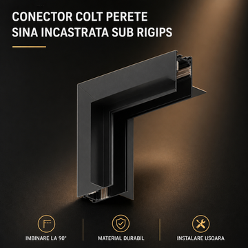 Conector Colt Perete Sina Incastrata Sub Rigips Magnetica