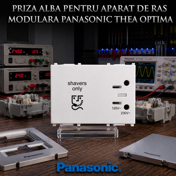 Priza Alba Pentru Aparat de Ras Modulara Panasonic Thea Optima