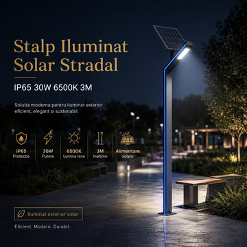 Stalp Iluminat Stradal Solar IP65 30W 6500K 3M