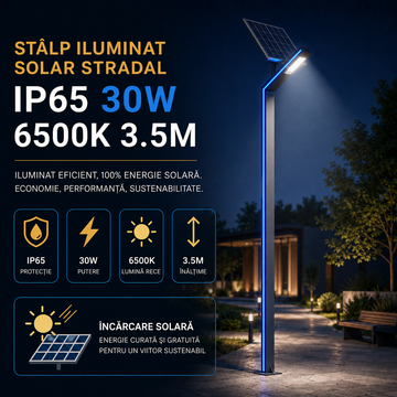 Stalp Iluminat Stradal Solar IP65 30W 6500K 3.5M
