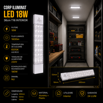 Corp Iluminat LED 18W 36cm T16 Interior