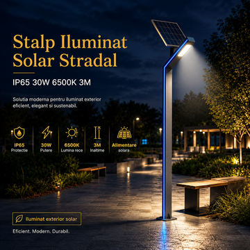 Stalp Iluminat Stradal Solar IP65 30W 6500K 3M