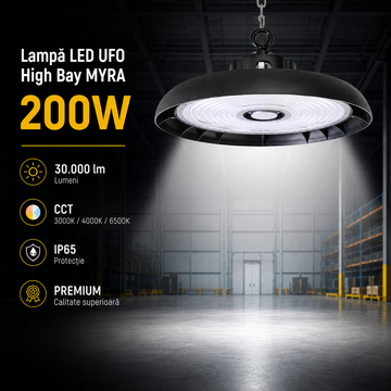 Lampa LED UFO High Bay 200W 30.000lm CCT IP65 Premium