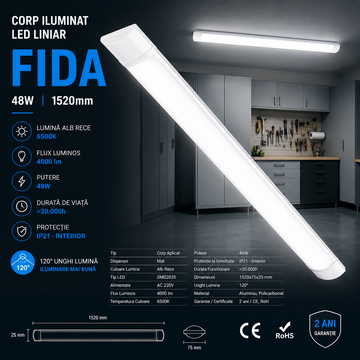 Corp Iluminat LED liniar 48W Fida 150cm Echivalent 350W