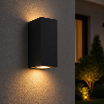 Aplica IP44 Dulie 2xGU10 Black 15CM Square