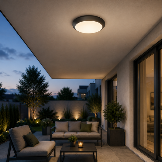 Plafoniera Exterior 1xE27 NAPOLI IP65 Black cu Senzor 5 Ani Garantie