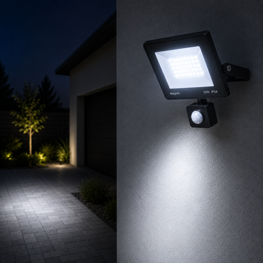 Proiector LED FLOOD Black 50W IP54 cu Senzor 6500K