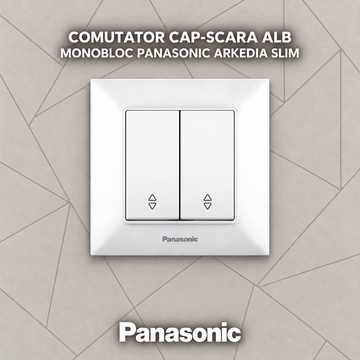 Comutator Cap-Scara Alb Monobloc Panasonic Arkedia Slim