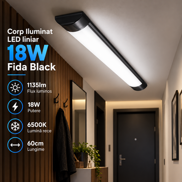 Corp Iluminat LED 18W Fida BLACK 60cm IP21