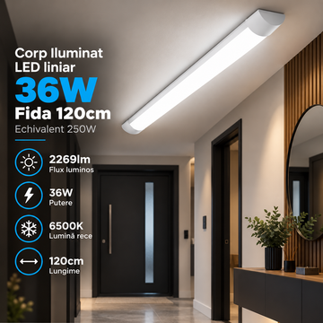 Corp Iluminat LED liniar 36W Fida 120cm Echivalent 250W