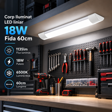 Corp Iluminat LED liniar 18W Fida 60cm Echivalent 120W