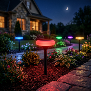 Stalp de Gradina KIVO RGB cu Incarcare Solara Premium
