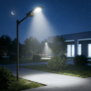 Lampa LED 100W Solara Senzor Crepuscular si brat inclus - S02D