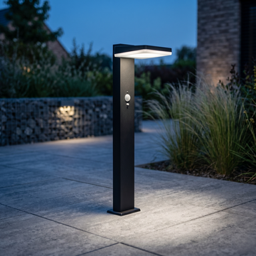 Stalp de Gradina LED ORZEN cu Incarcare Solara Senzor 50CM Premium