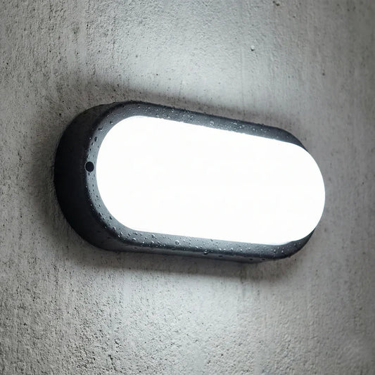 Aplica LED 18W Ovala BAT Neagra Exterior Echivalent 150W