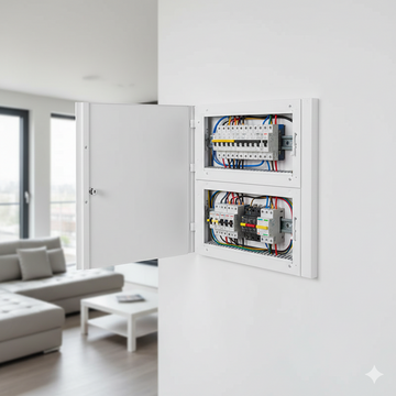 Capac Alb Mat Pentru Cutie De Distributie Modulara 2 Randuri 32 Module