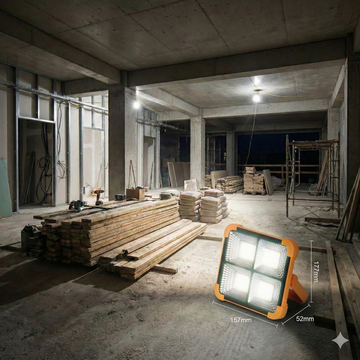 Proiector LED 100W Portabil, Panou Solar, USB, 4 Functii