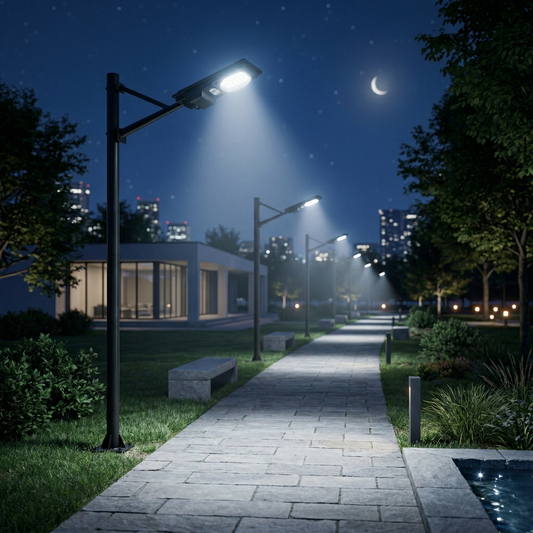 Lampa LED 100W Solara Senzor Crepuscular si brat inclus - S02D