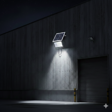 Proiector LED Negru cu Panou Solar 200W telecomanda