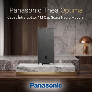 Capac Intrerupator 1M Cap Scara Negru Modular Panasonic Thea Optima