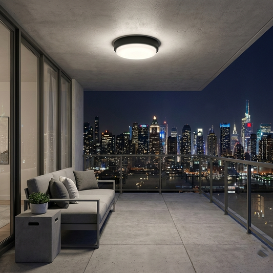 Aplica LED 18W Rotunda BAT Neagra Exterior Echivalent 150W