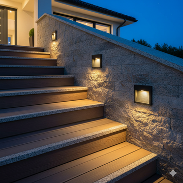 Spot LED Exterior Treapta Aplicat 6W IP65 Patrat