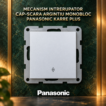 Mecanism Intrerupator Cap-Scara Argintiu Monobloc Panasonic Karre Plus