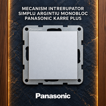 Mecanism Intrerupator Simplu Argintiu Monobloc Panasonic Karre Plus