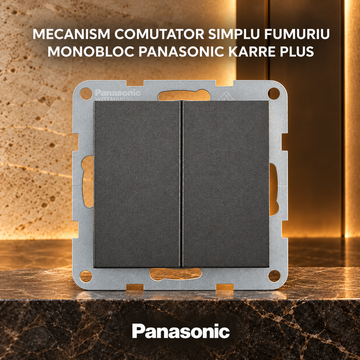 Mecanism Comutator Simplu Fumuriu Monobloc Panasonic Karre Plus