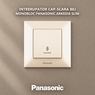 Intrerupator Cap-Scara Bej Monobloc Panasonic Arkedia Slim