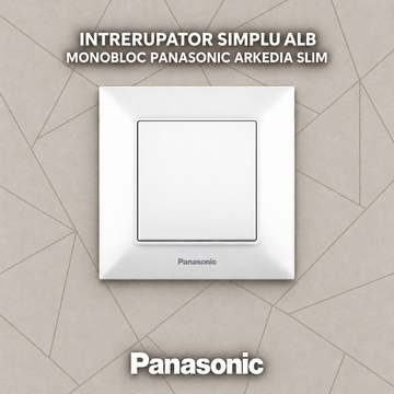 Intrerupator Simplu Alb Monobloc Panasonic Arkedia Slim