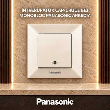 Intrerupator Cap-Cruce Bej Monobloc Panasonic Arkedia