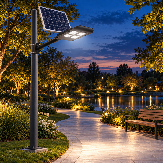 Lampa LED Premium 200W Iluminat Stradal Solara Cu Brat Inclus Telecomanda