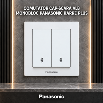 Comutator Cap-Scara Alb Monobloc Panasonic Karre Plus