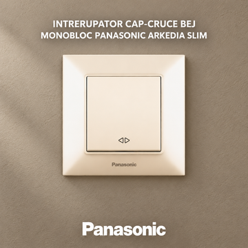 Intrerupator Cap-Cruce Bej Monobloc Panasonic Arkedia Slim