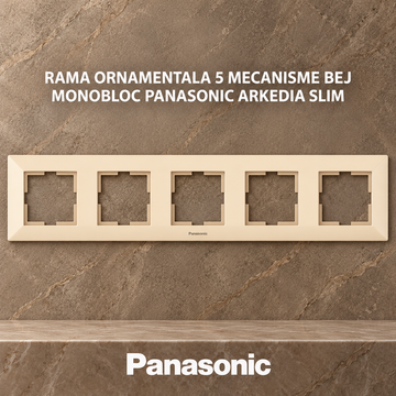Rama Ornamentala 5 Mecanisme Bej Monobloc Panasonic Arkedia Slim
