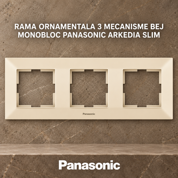 Rama Ornamentala 3 Mecanisme Bej Monobloc Panasonic Arkedia Slim