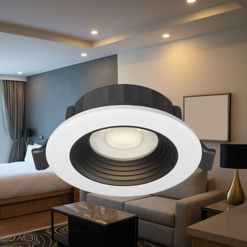 Spot LED Incastrabil Rotund Alb si Negru cu 3 Lumini ⌀8.5CM