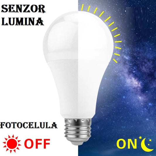 Bec Led E27 9W Senzor Crepuscular Fotocelula Bulb