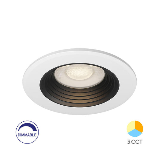 Spot LED Incastrabil Rotund Alb si Negru Dimabil cu 3 Lumini ⌀8.5CM