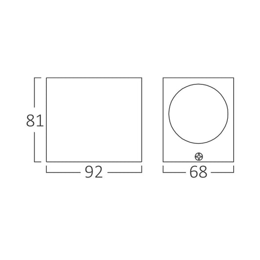Aplica IP44 Dulie 1xGU10 Black 8.1CM Square